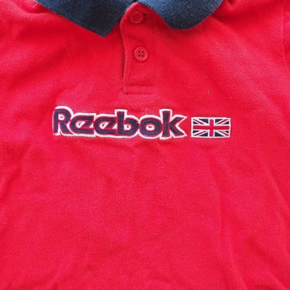 Reebok Classic Vintage 90s Y2K‎ Polo Shirt Red / White Toddler 24M